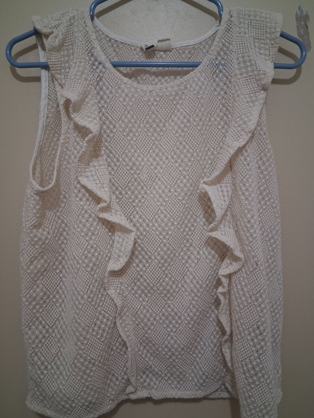Roxy Cream Ruffle Lace Sleeveless Camisole